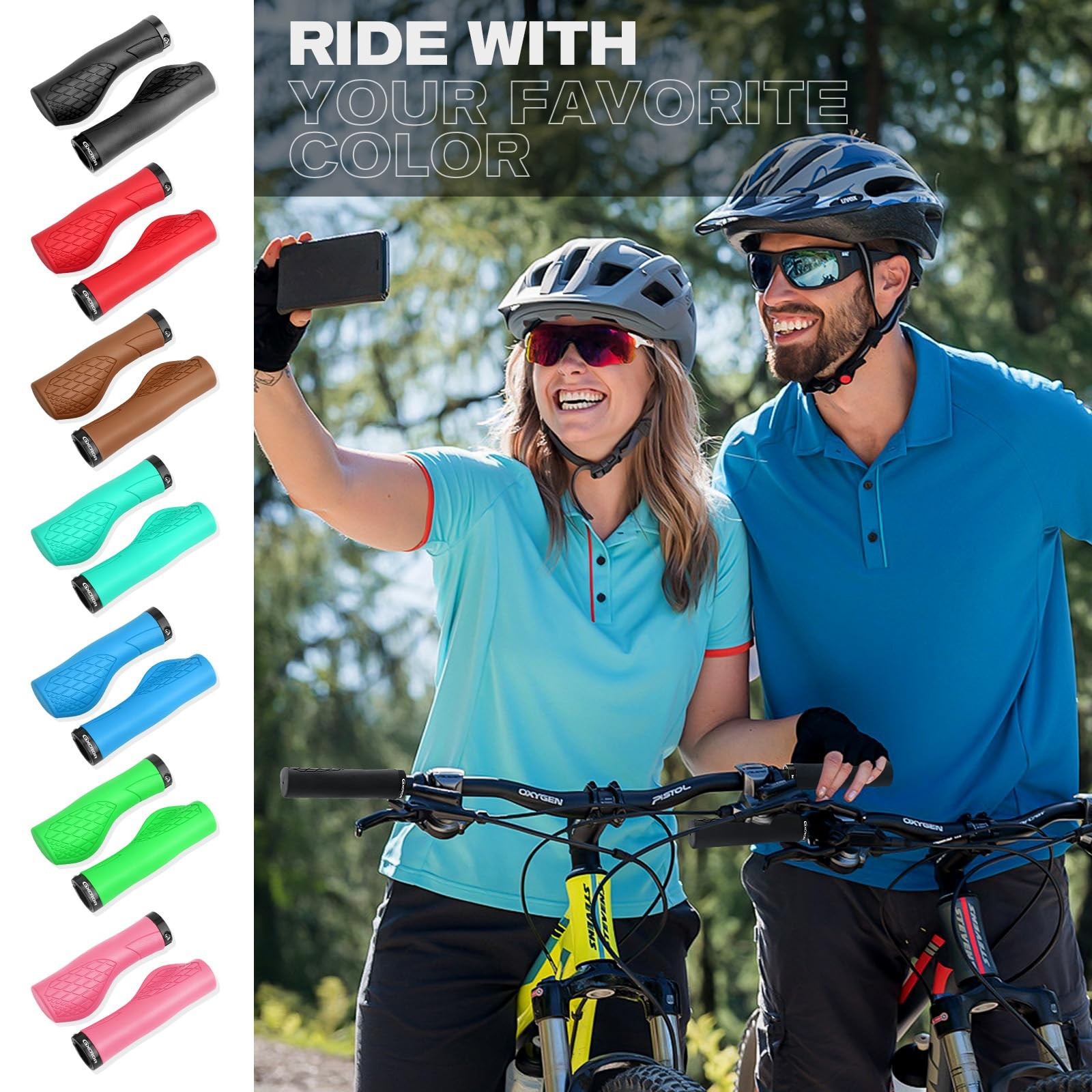 GXCROR Bike Grips,Ergonomic Bicycle Handlebars Grips Shock 130mm+130mm, Black