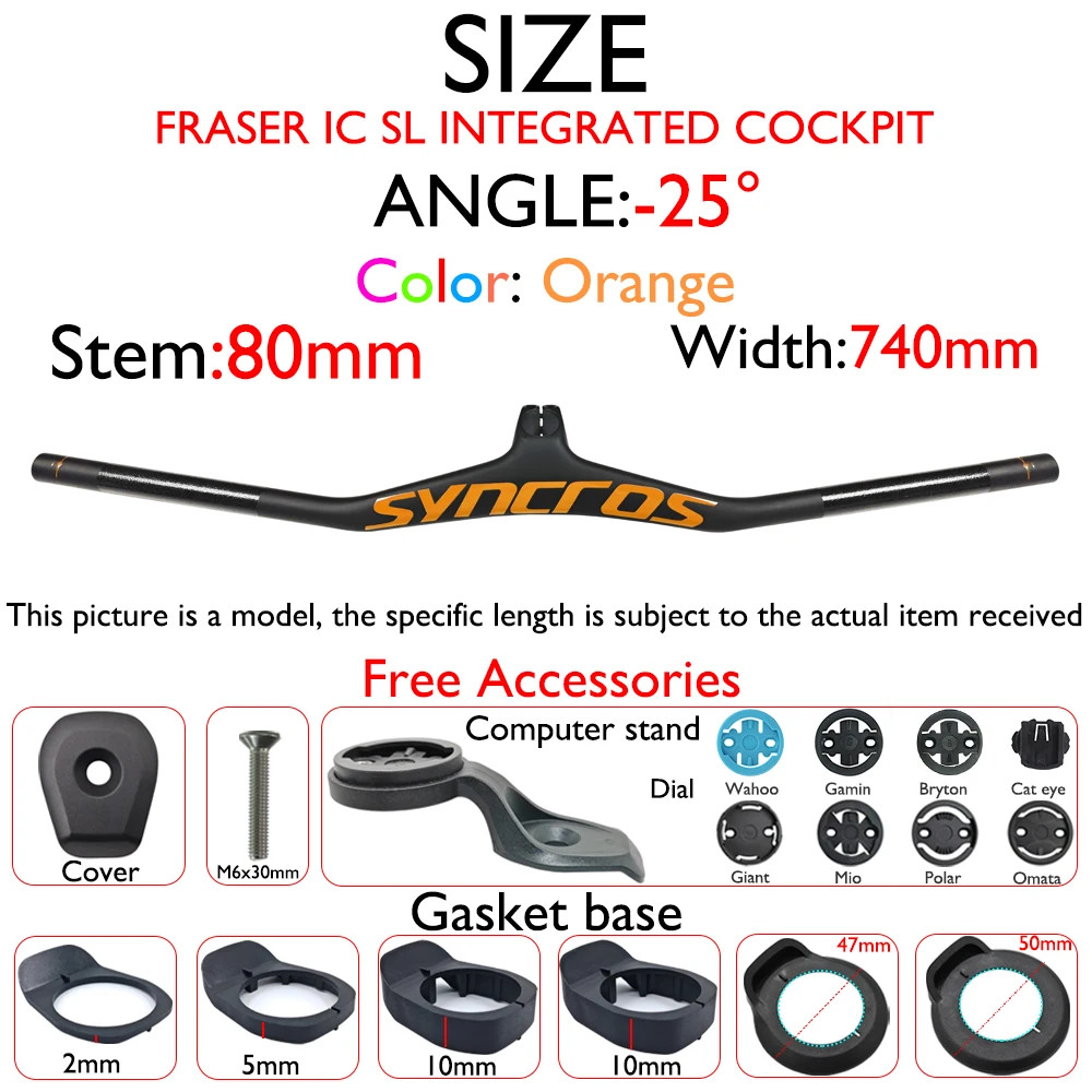 Carbon Mountain bike Integrated Handlebar -8° -17° -25° with Computer Mount