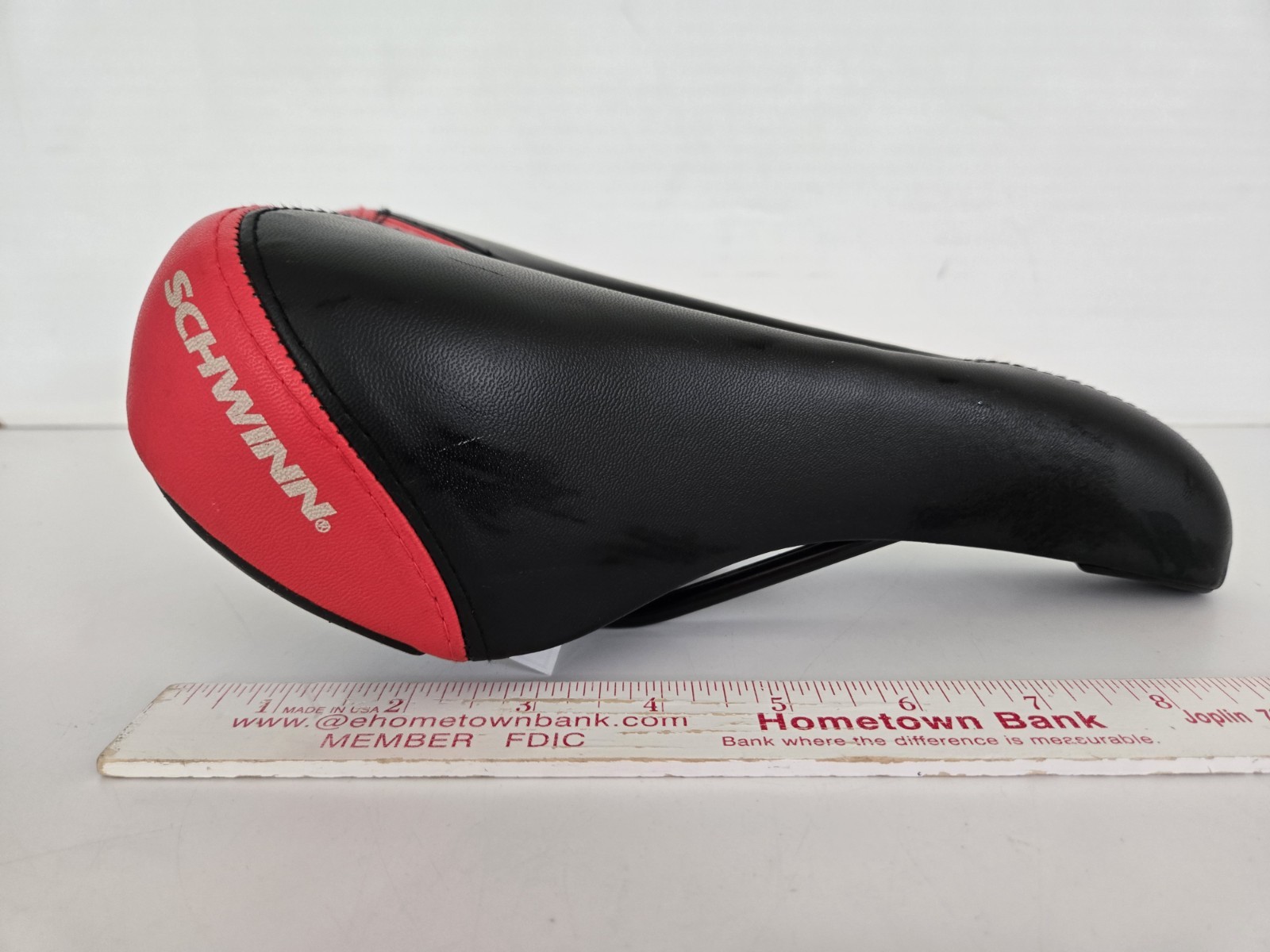 Schwinn Bicycle Seat 9.5 X 5.5” Red & Black Split Seat Hole In Center FREE SHIP