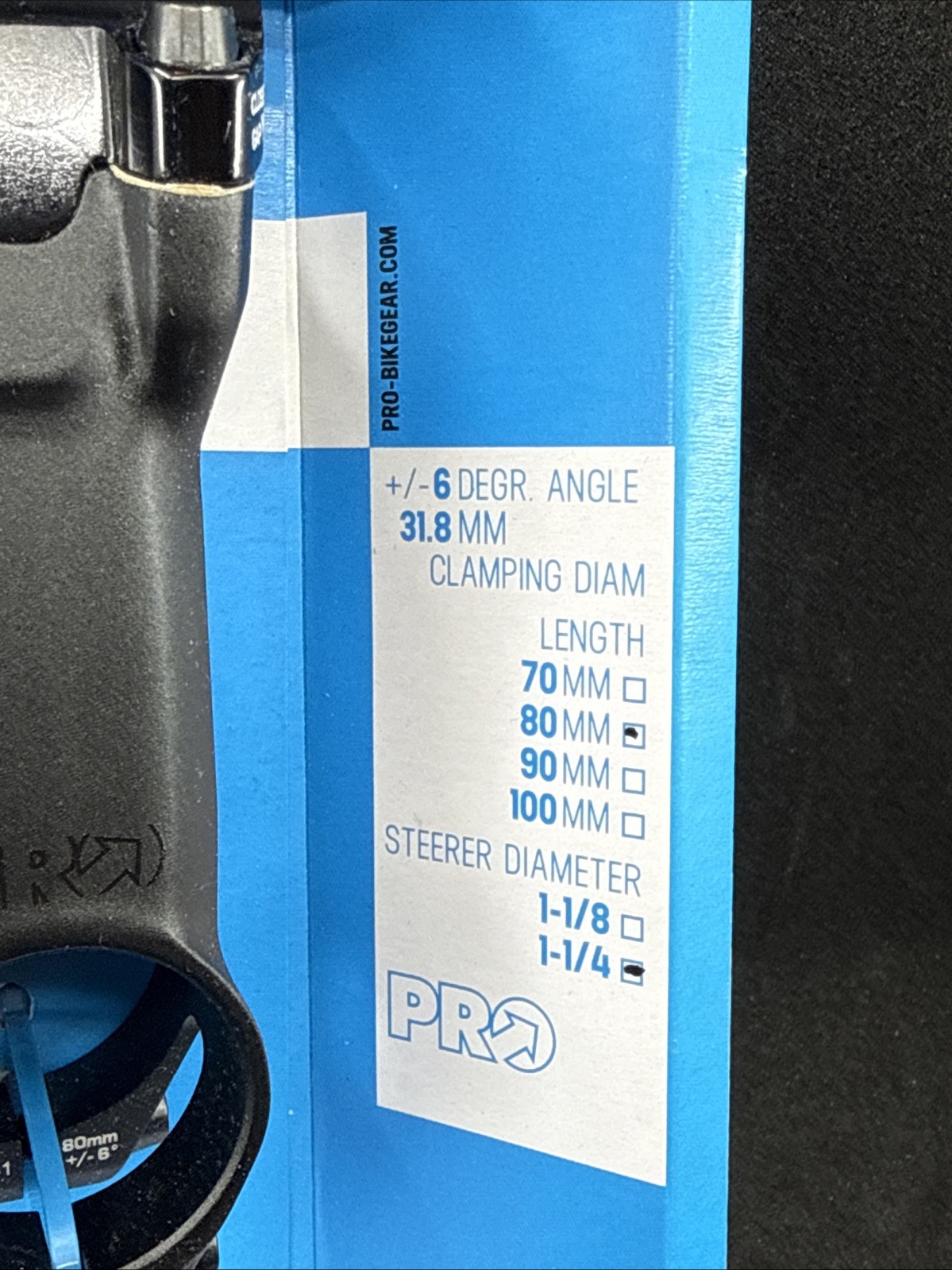 PRO Vibe Superlight Alloy Road Bike Stem 31.8 x 80mm 1-1/4″ MSRP $185 104 grams!