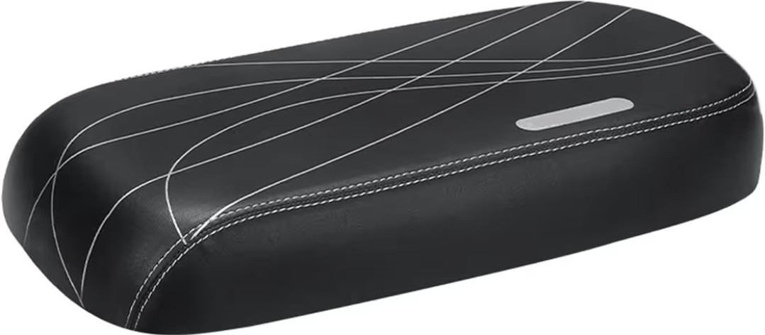Wide Bike Rear Seat Pad Saddle Black Waterproof PU Cover w/Mounting Brackets