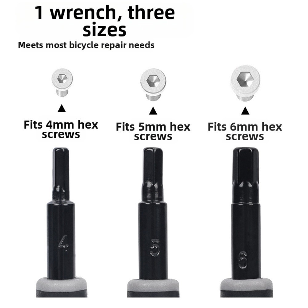 Bicycle Maintenance Triple Internal Hex Wrench Tool for 4 5 6mm Hex Screws