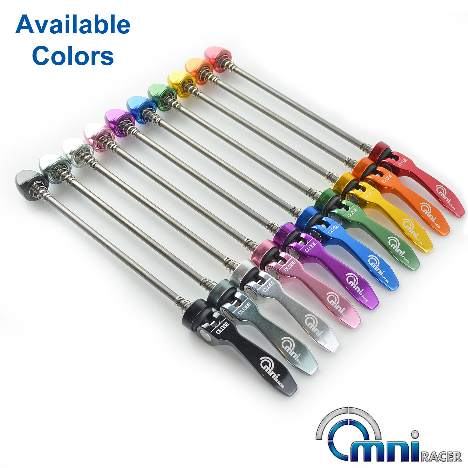 OMNI Racer Quick Release Road Mountain Skewers Stainless MATCHES SHIMANO GRAY