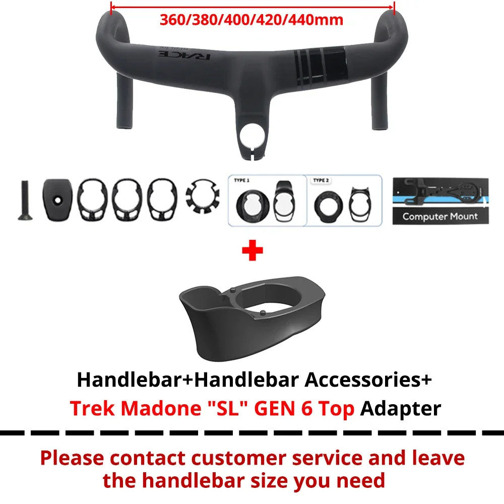 Full Carbon Internal Cable Integrated Road Bike Handlebar -10 Degree 360-420mm