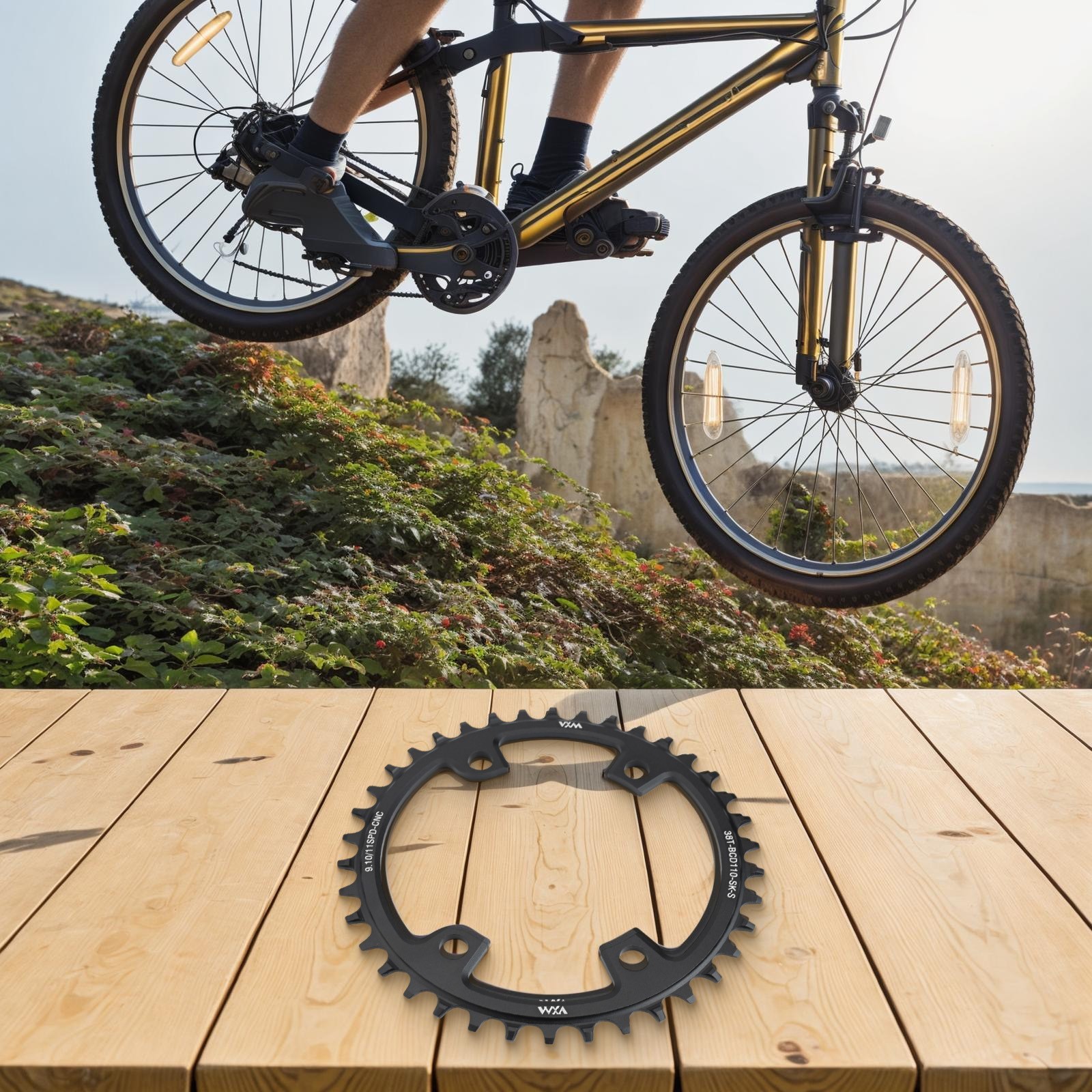 Efficient Narrow Wide Tooth Chainring for Road Bikes in Sizes of 36T to 44T