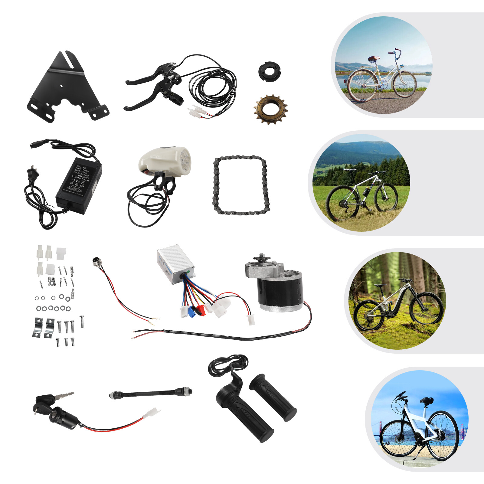 24V 250W Electric Bicycle Conversion Kit E-Bike Cycling Brush Motor & Controller