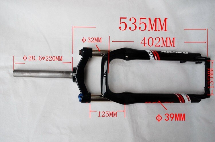 Fat Bike Fork 26×4.0 Coil Sprung Hydraulic 1 1/8″ Dropout 135mm Quick Release9mm