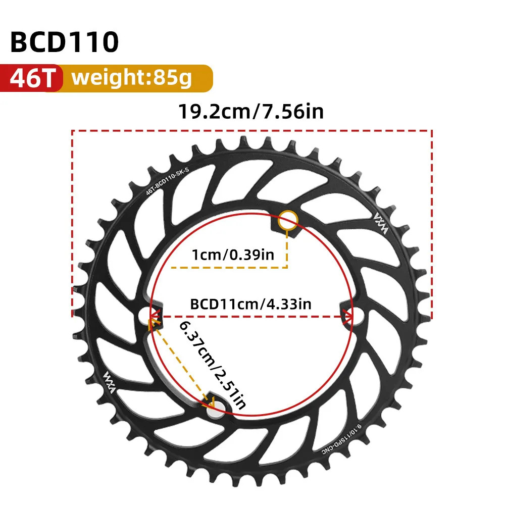 Road Bike 110BCD Crank 4 Claw Chainring Narrow Wide Chainwheel 36-52T for R7000
