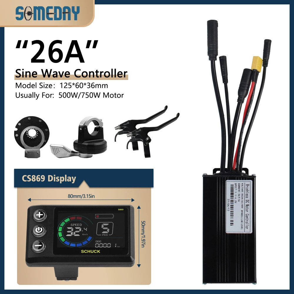 E-bike 26A Waterproof Three Mode Sinewave Controller 24V/36V/48V with Display