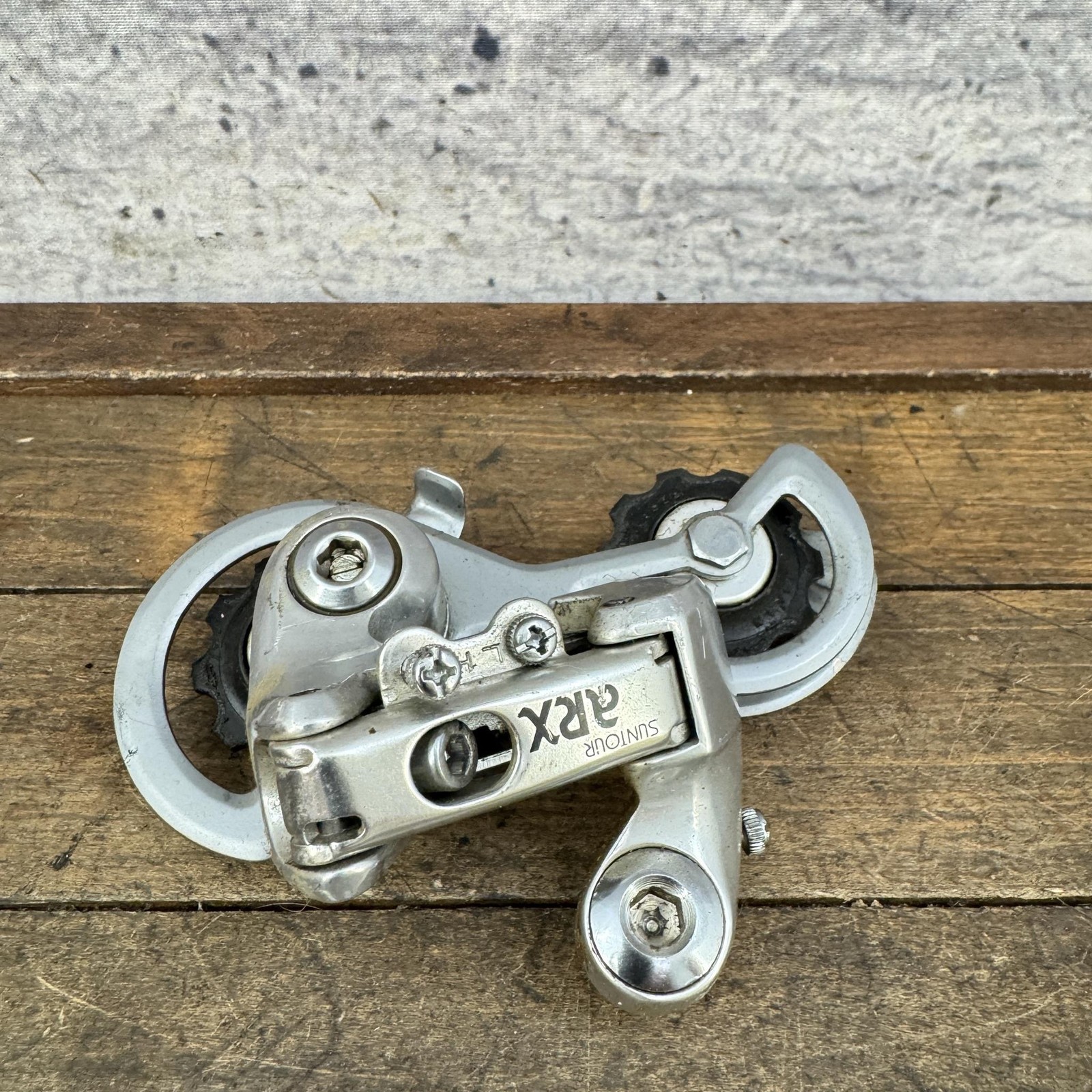 Vintage Suntour ARX Rear Derailleur Short Cage Silver Japan Road Bike 245g