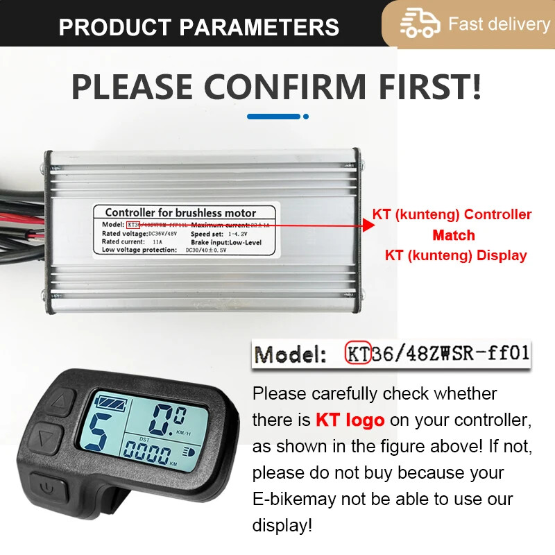 Electric Bicycle Display KT LCD3 LCD4 LCD5 LCD8H LCD9R 24V 36V 48V 72V Display