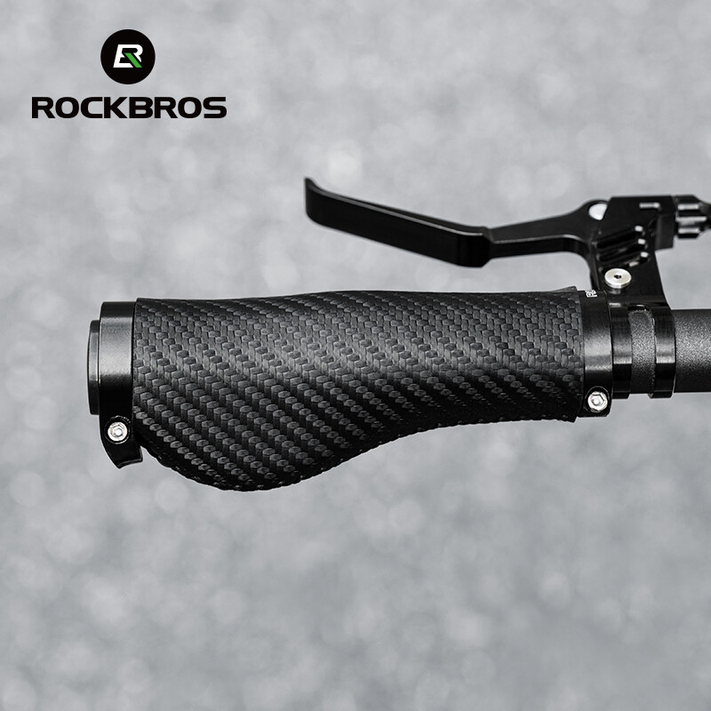 ROCKBROS Bicycle Carbon Pattern Handle Leather Standard Ergonomic Soft Durable