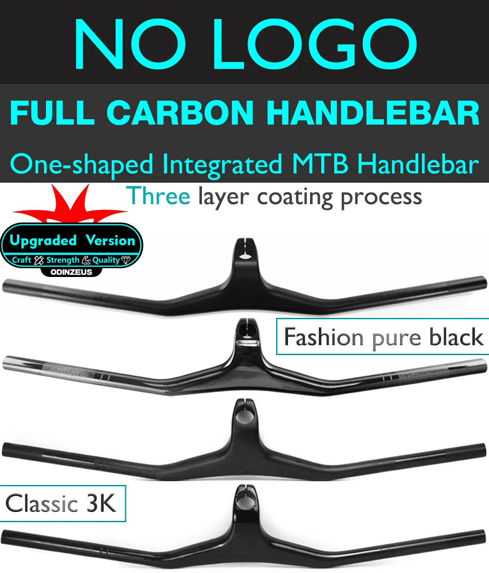 Carbon Fiber MTB Bike Integrated Handlebar with Stem Riser 17 Degree Bike Parts
