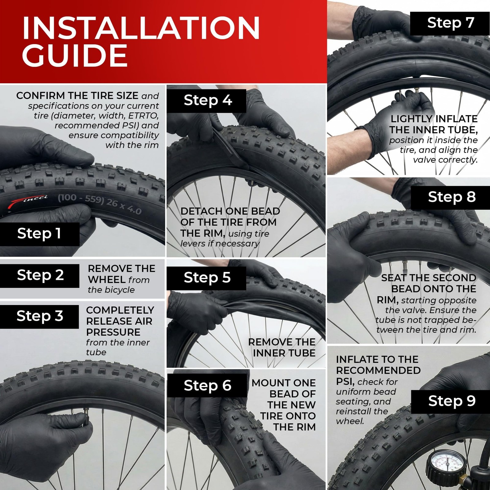 Fincci Pair 26×4.0 Fat Bike Tires – Foldable 26 inch Bike Tires with Wear-Res…
