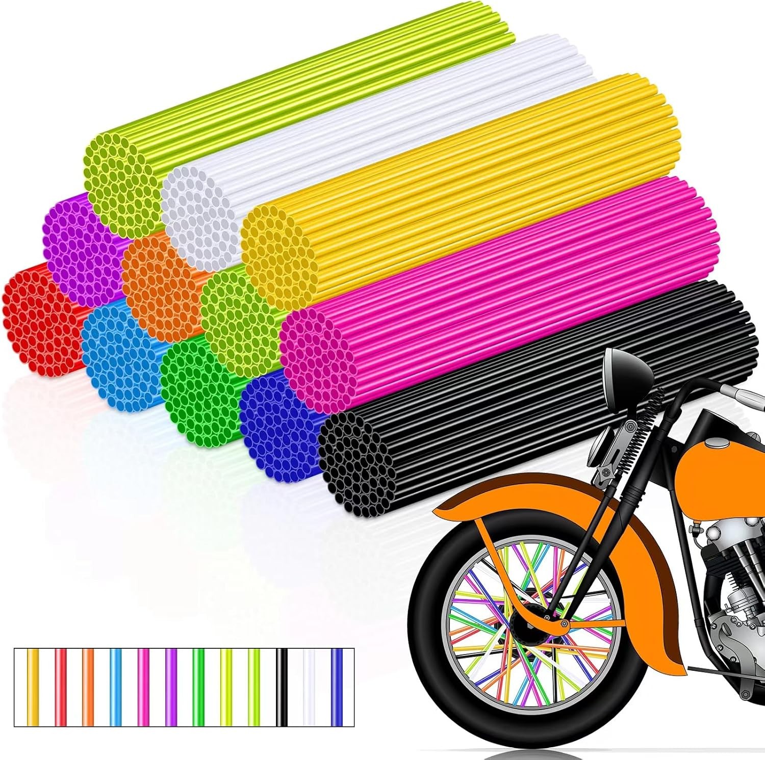 216 Pcs Spoke Skins Bike Spoke Covers Decorations Dirt Bike Rim Wraps for