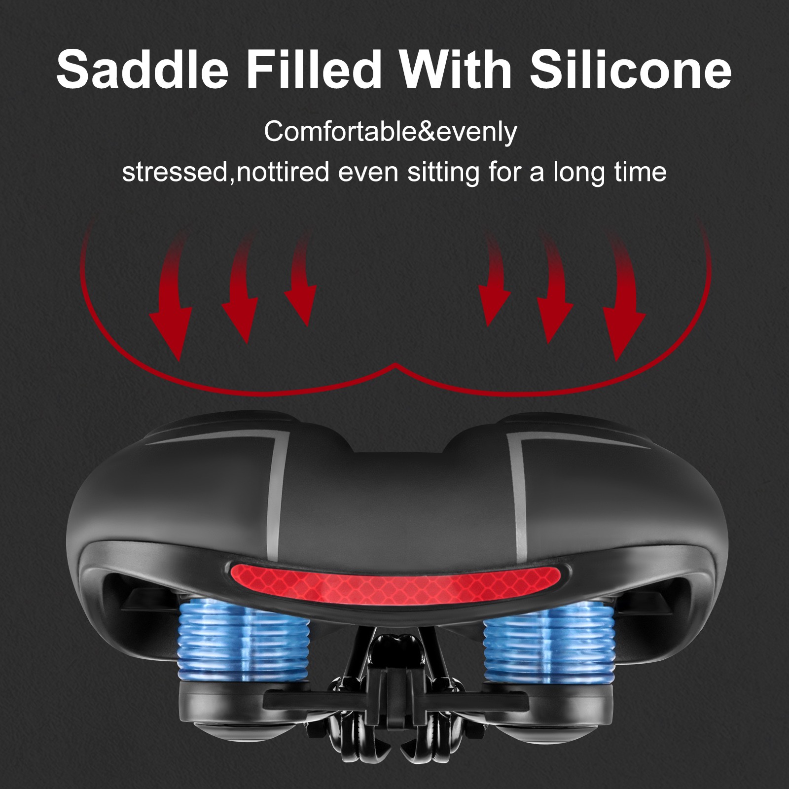 A Pair Bicycle Bike Saddle Seat Comfort Wide Big Bum Soft Gel Cushion Pad Sporty