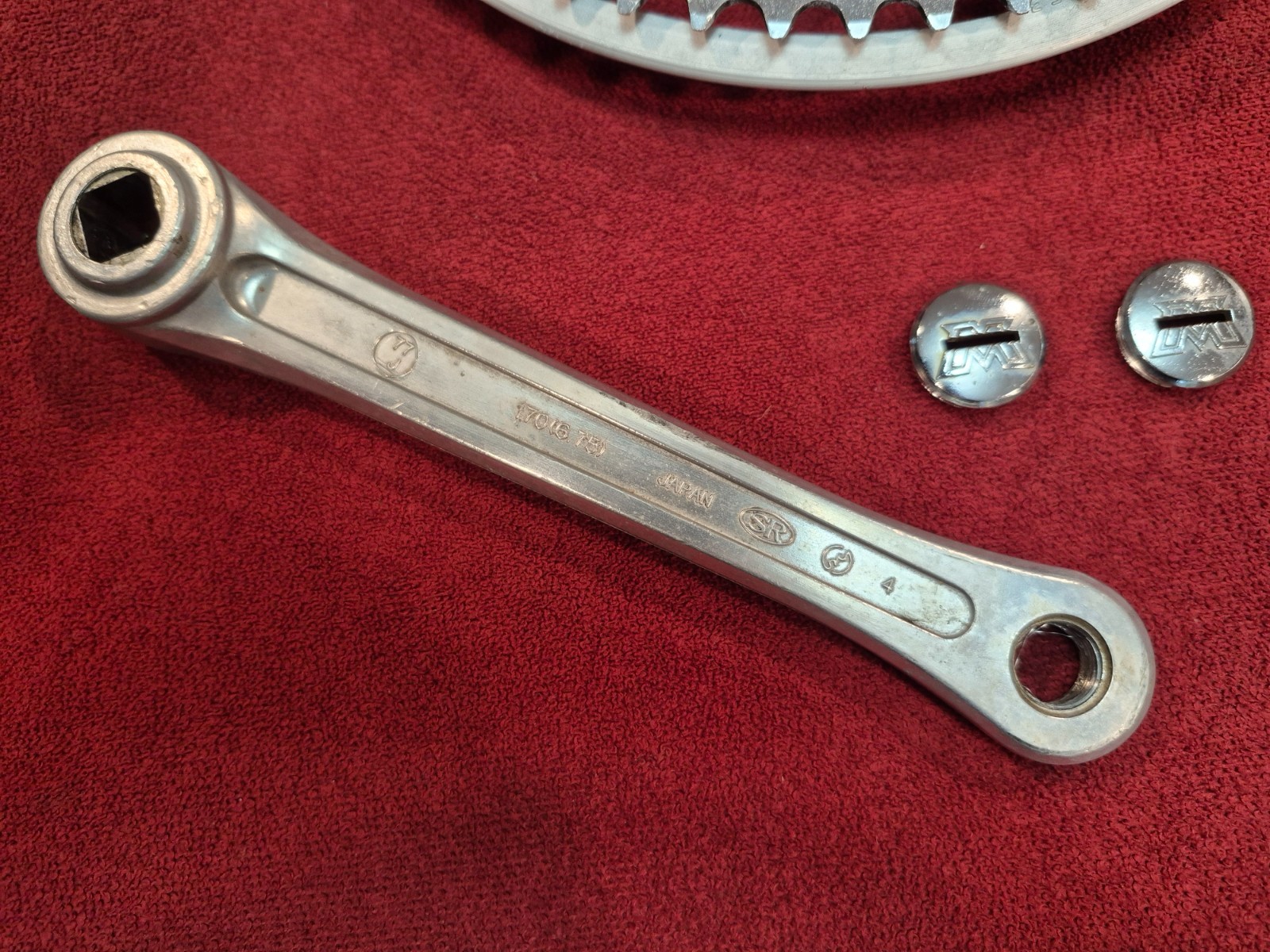 Vintage SR “MOTOBECANE” Road Double Crank Arm Set – 170 mm with 52/42T Chainring
