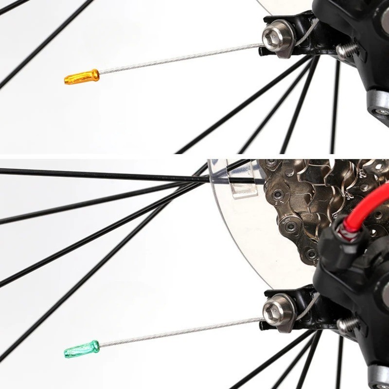 New 50 Pcs Aluminum Bike Bicycle Shifter Brake Cable Tips Caps Ends Crimps