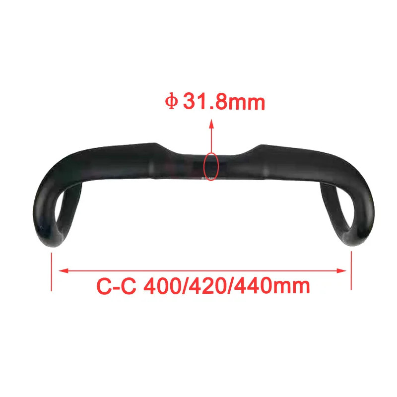 Full Carbon Fiber Road Bicycle Handlebar Matte 400mm 420mm 440mm 31.8mm