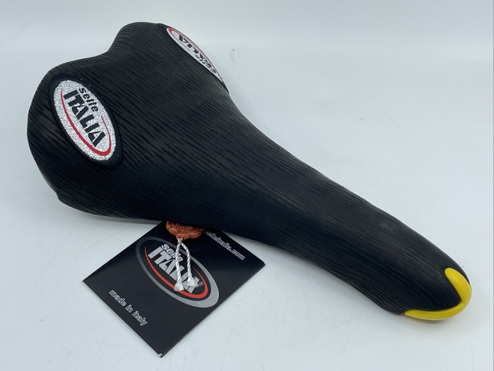 NOS VINTAGE 2000 Selle Italia Turbomatic 3 Black Leather Manganese Rail Saddle