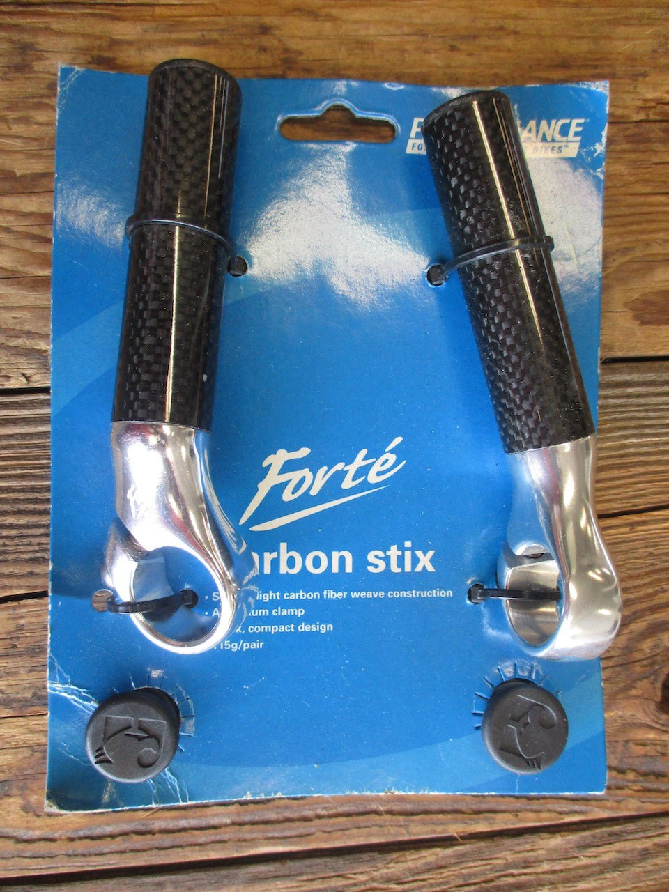 Forte Carbon Stix bar ends, carbon fiber (aluminum clamp)
