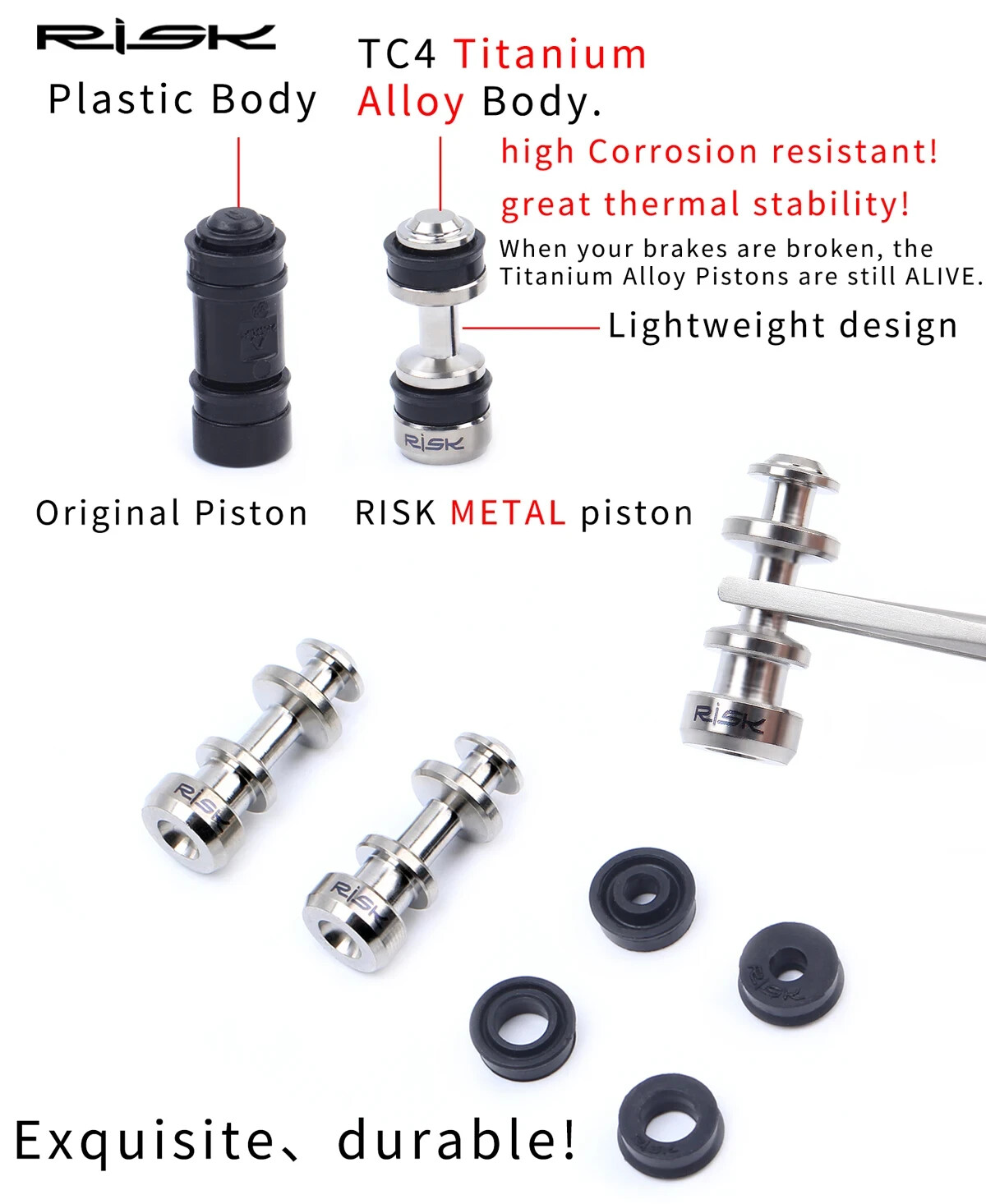 RISK Bike Titanium Hydraulic Disc Brake Lever Piston for XT M8000 M785 SLX M7000