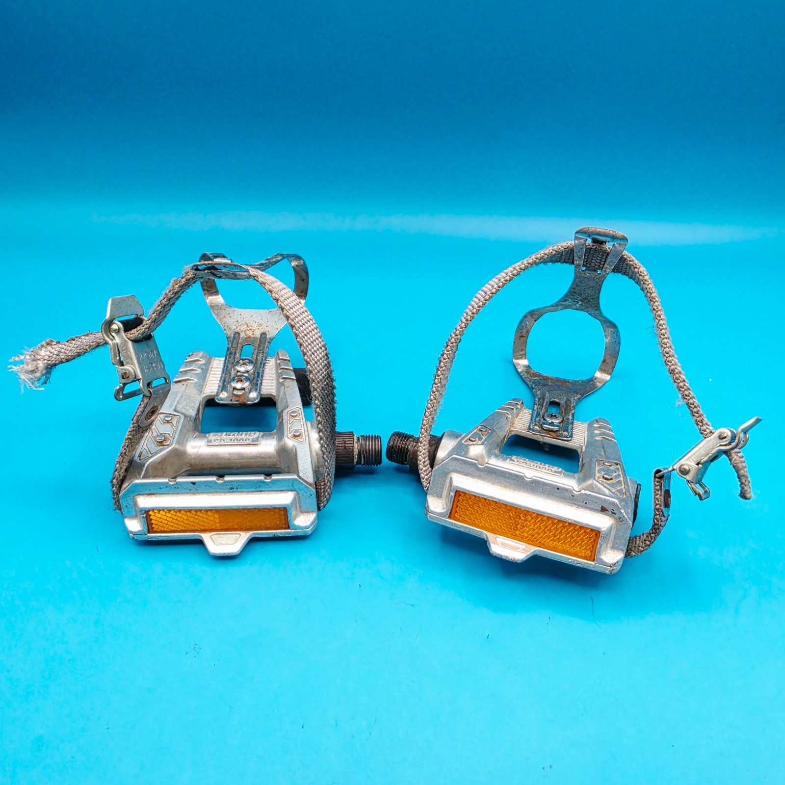 Sugino PD-1000 Toe Clip & Strap Pedal Set Fixie Road Bike Pedals JAPAN f29