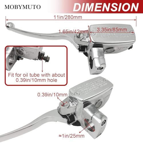 Universal 1″ 25mm Motorcycle Brake Master Cylinder Lever – Chrome Handle – Left