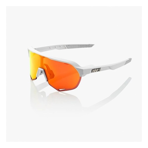 100% S2 Soft Tact Sunglasses Off White/HiPER Red Mirror Lens