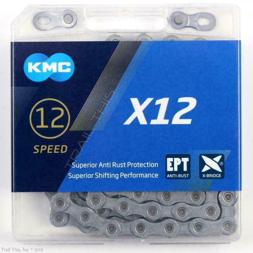 KMC X12 EPT Eco ProTeq 12-Speed Silver 126-Links Anti-Rust MTB Bike Chain