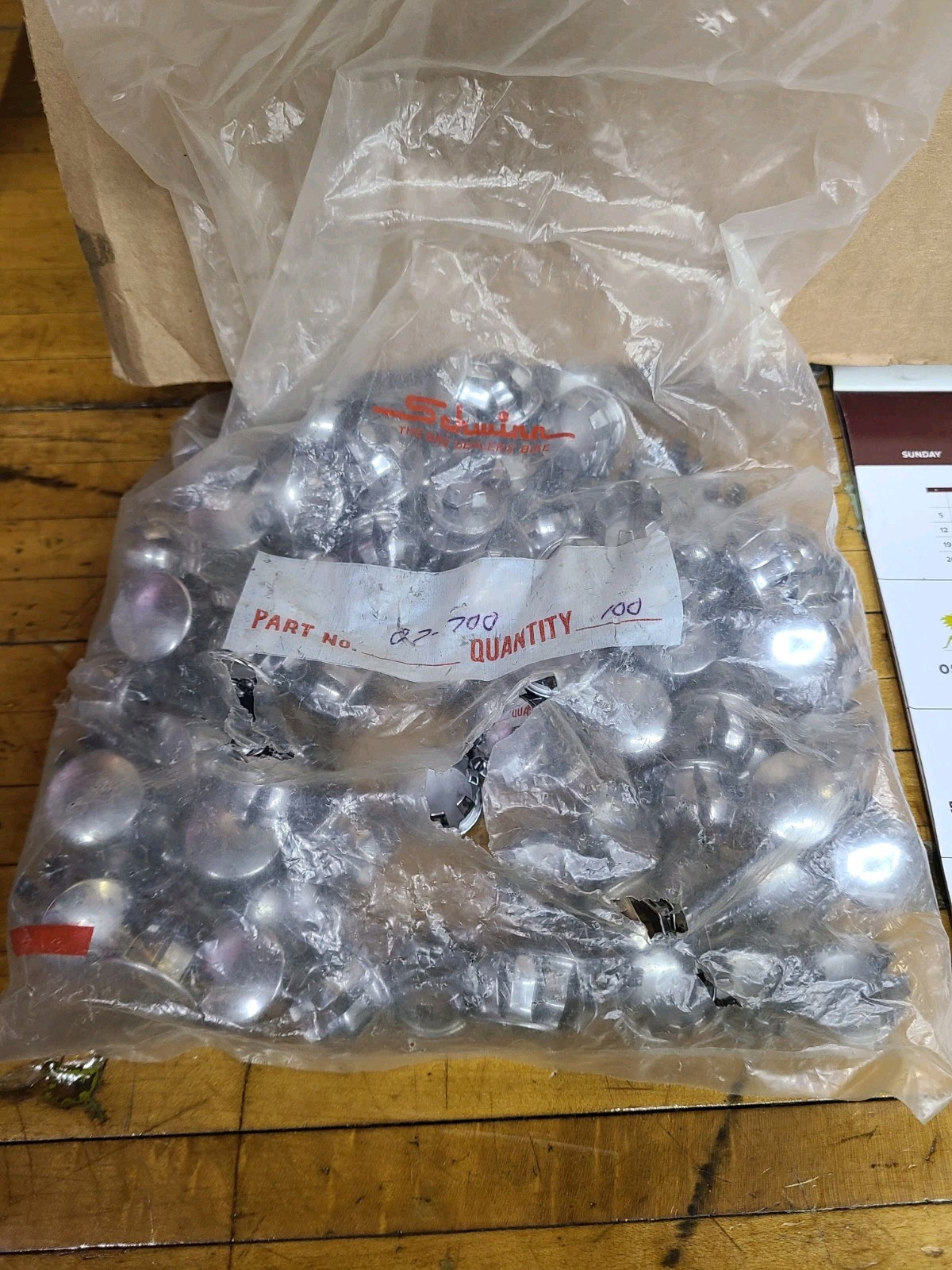 NOS BICYCLE HANDLE BAR TAPE END PLUG CAPS STEEL CHROME FITS SCHWINN 07-700
