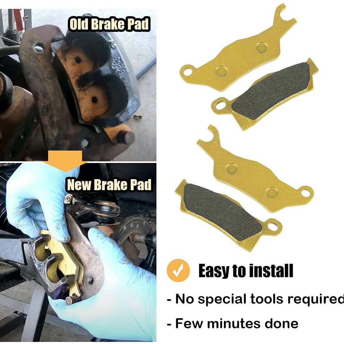 Front & Rear Brake Pads For Can-Am Outlander 450 500 570 650 850 1000