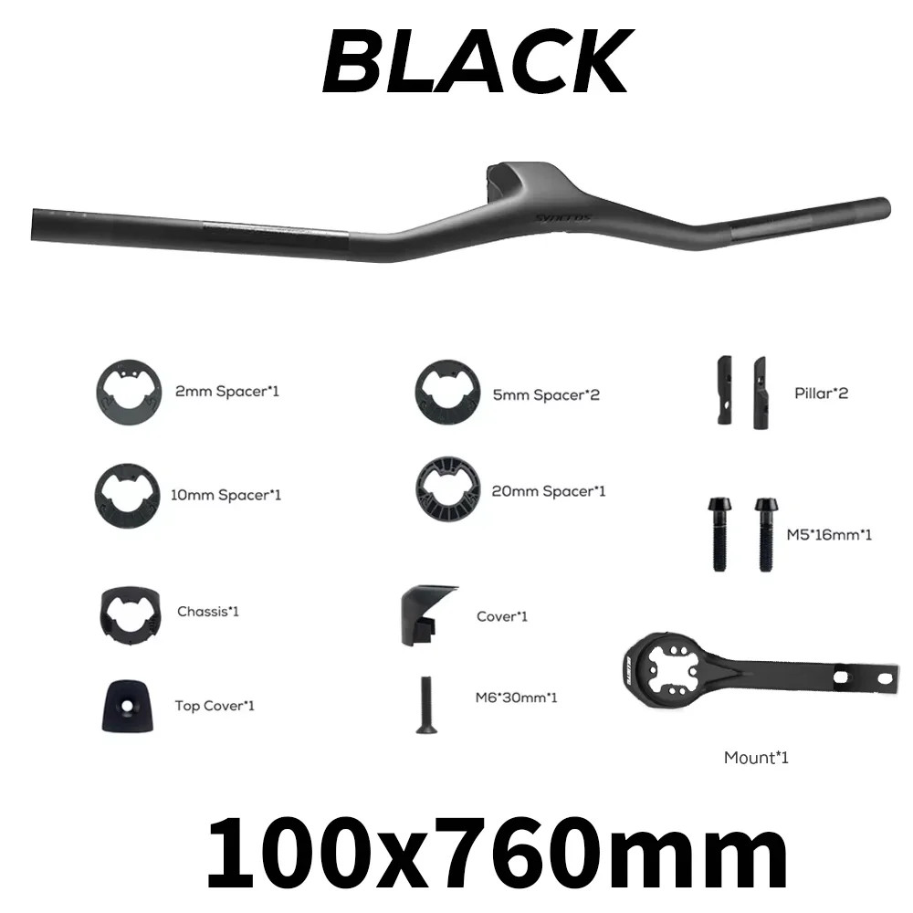 Carbon Fiber Integrated XC Mountain Bike Handlebar -40 Degree Flat T-Bar
