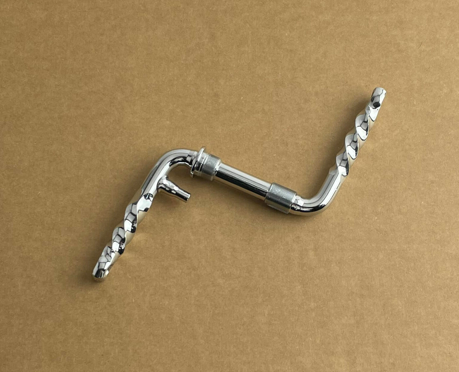 NEW! ORIGINAL115MM LOWRIDER BICYCLE TWISTED STEEL ONE PIECE CRANK IN CHROME.