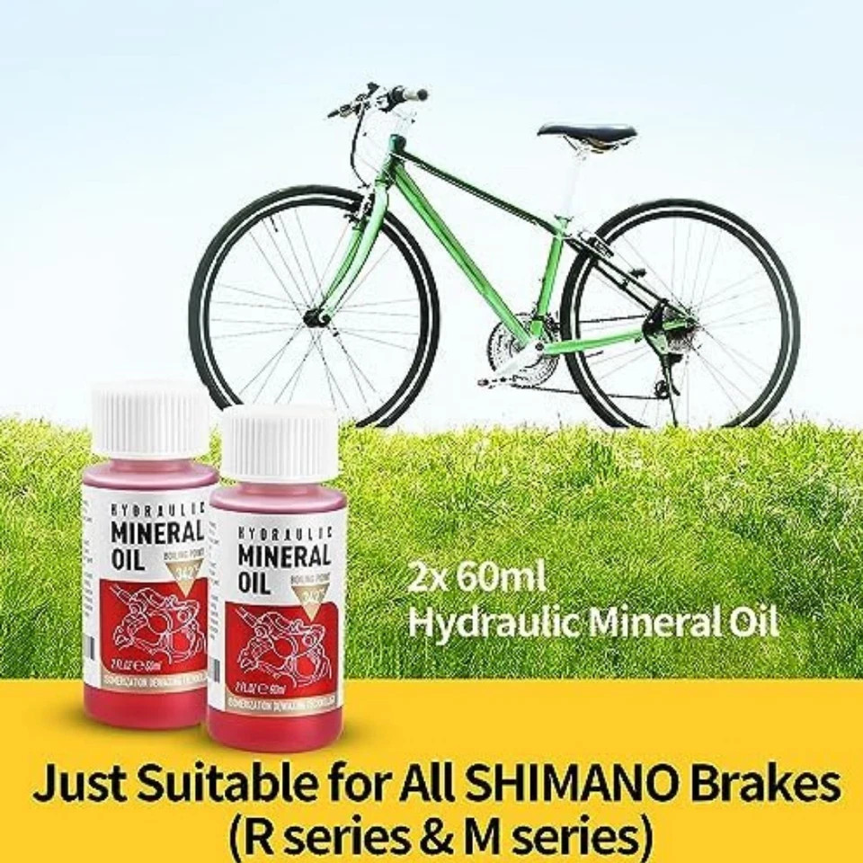 Brake Bleed Kit for Shimano Hydraulic Brakes Mineral Oil 120ml Complete Bleeder