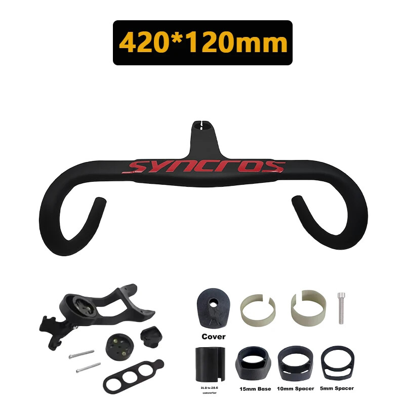 Road Bicycle Carbon Handlebar Integrated Drop Bar 28.6mm 31.8mmm 380-430mm