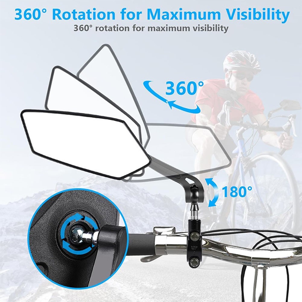 Bike Rearview Mirror for Electric Bike Scooter Reflective Rotation