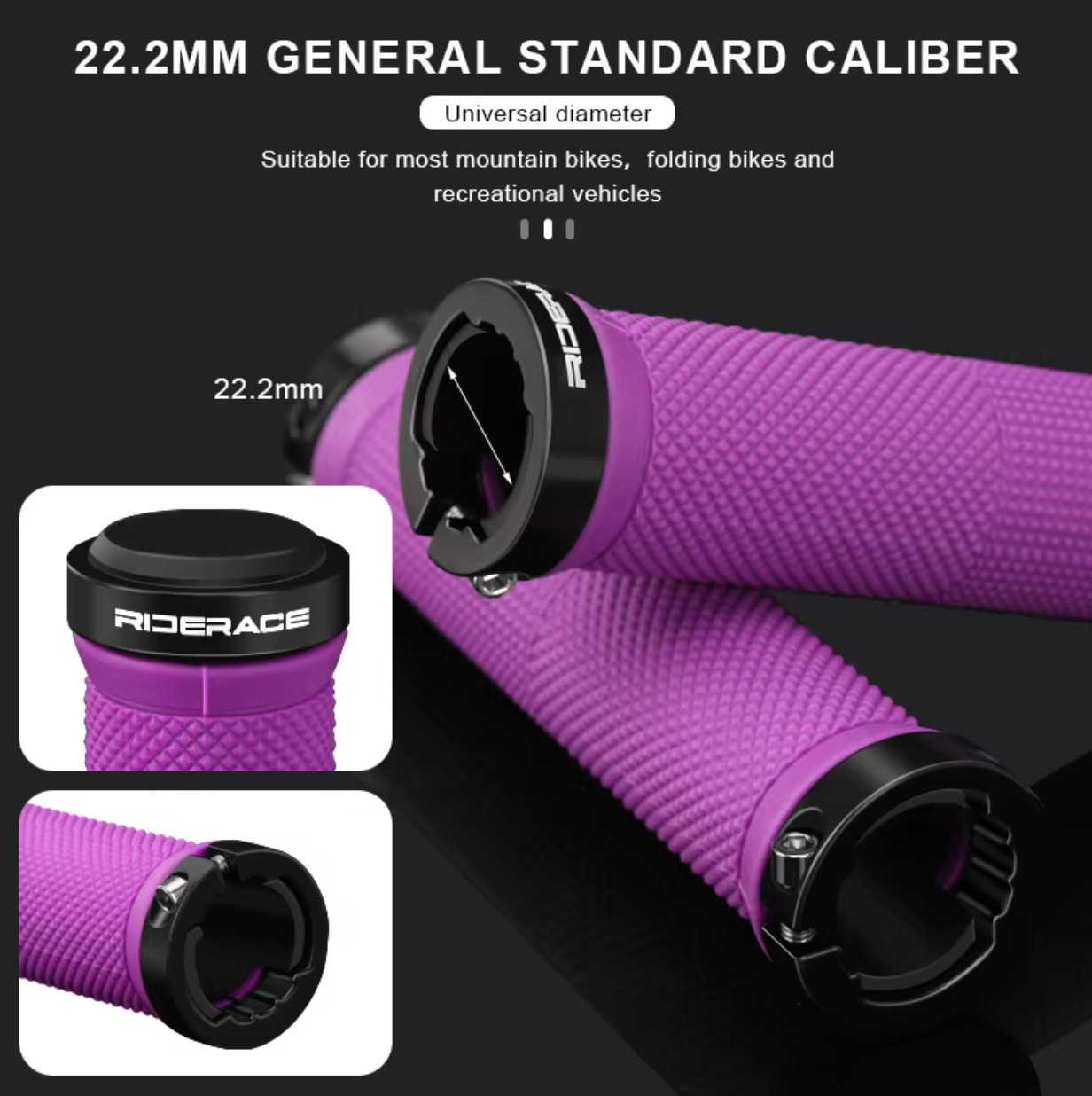 RIDERACE Bicycle Handlebar Grips Lock on MTB Mountain Bike Handle Bar Cover