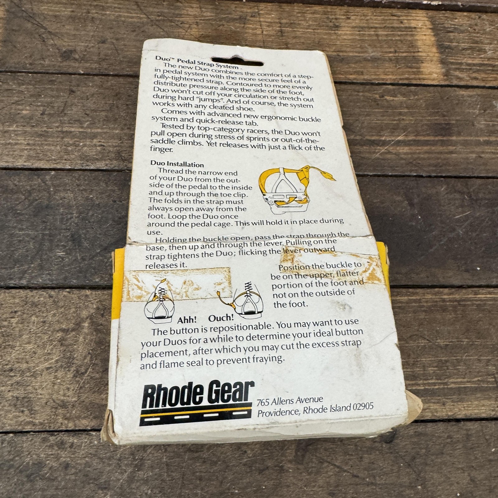 Vintage Rhode Gear Duo Pedal Strap System Cycling Toe Straps Black 50g