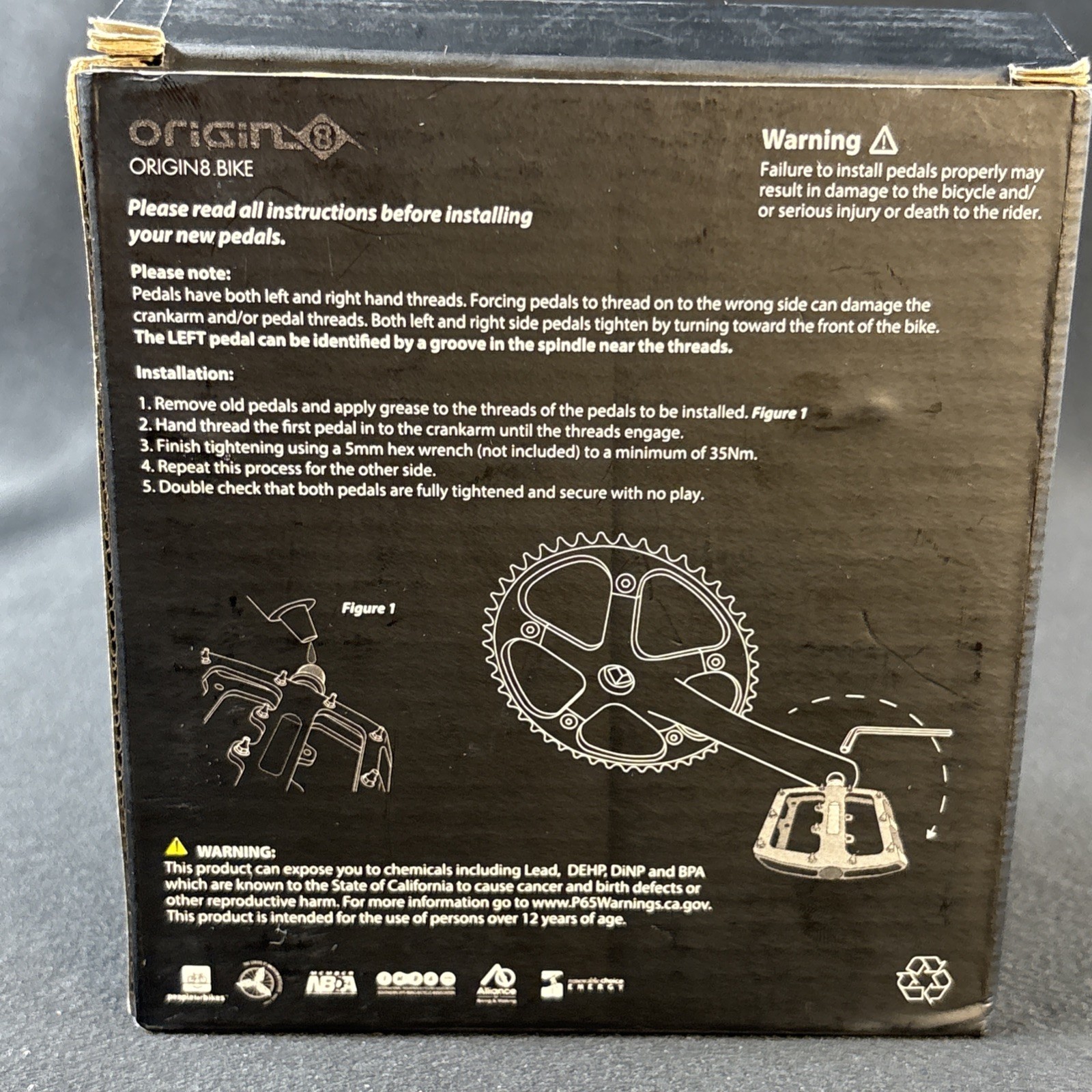 Origin8 Rascal Platform Pedals – CNC Aluminum, Concave Design, Removable Pins S