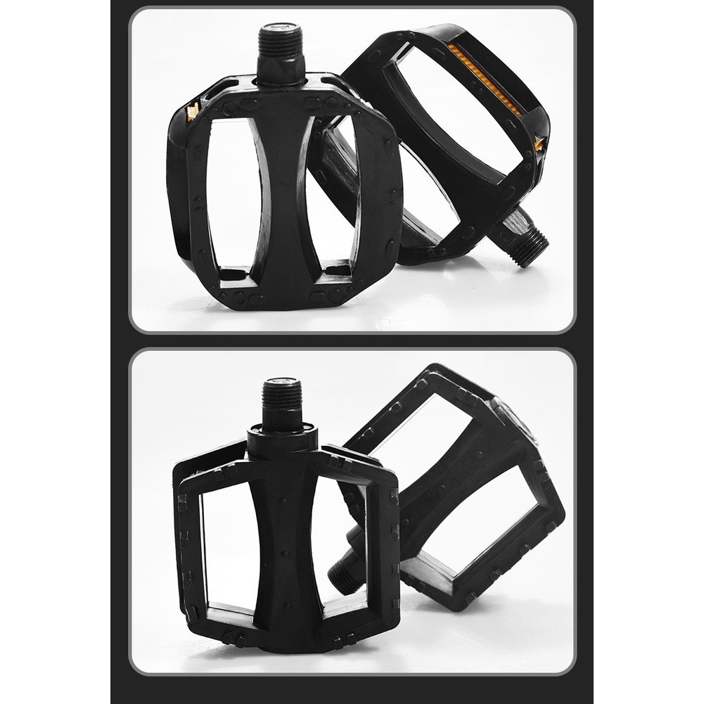Bicycle Pedals Plastic 11cm x 9.5cm x 2.3cm Non-Slip Dual Reflective for E-Bike