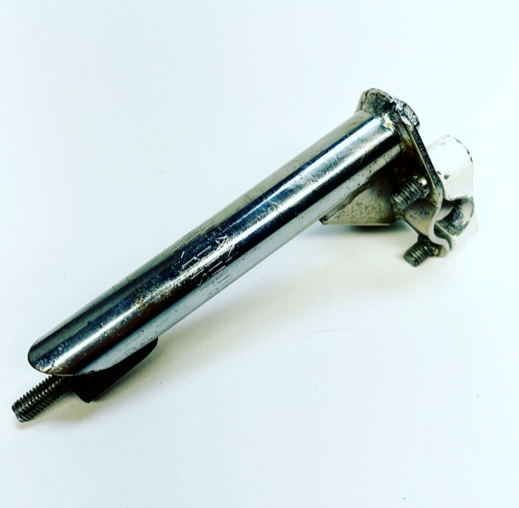 Vintage Oldschool Diamondback BMX Quill Stem White Silver Stamped BMX 6.5″X2.25″