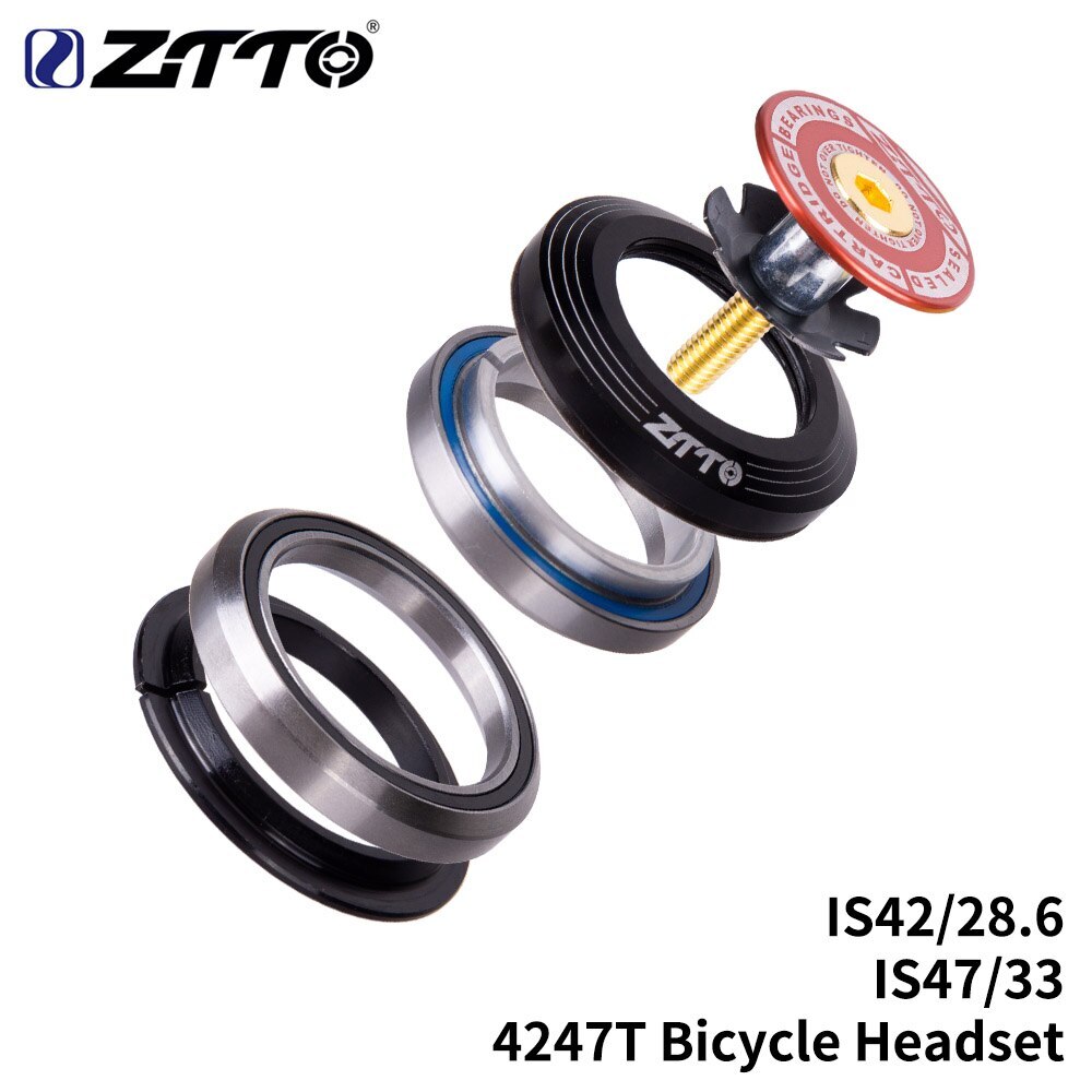 Bike Bearing Headset 42mm 47mm 1 1/8″-1 1/4″ 33mm Tapered Tube fork Headsets