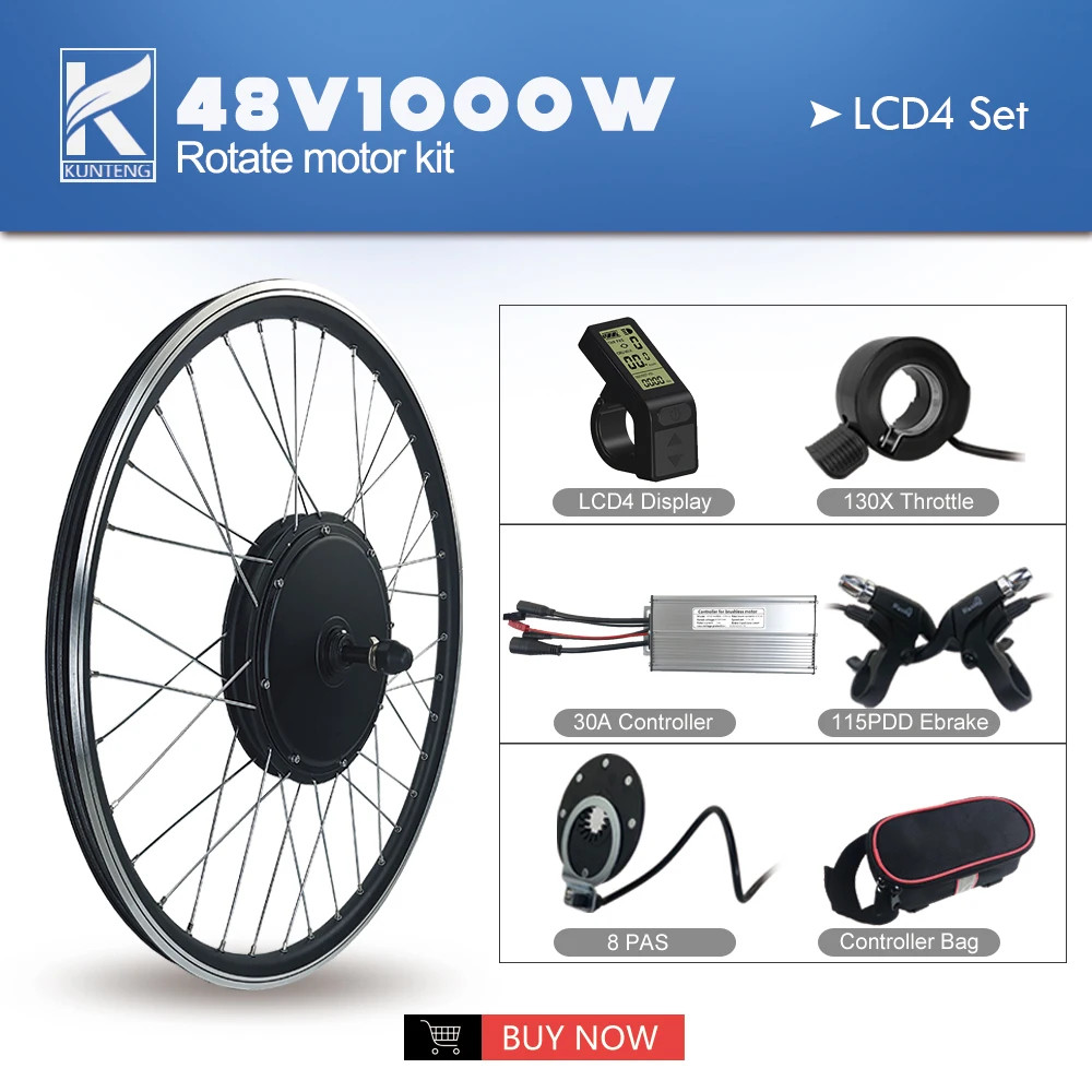 Electric Bicycle Conversion Kit 48V 1000W Rear Rotate Hub Motor Wheel
