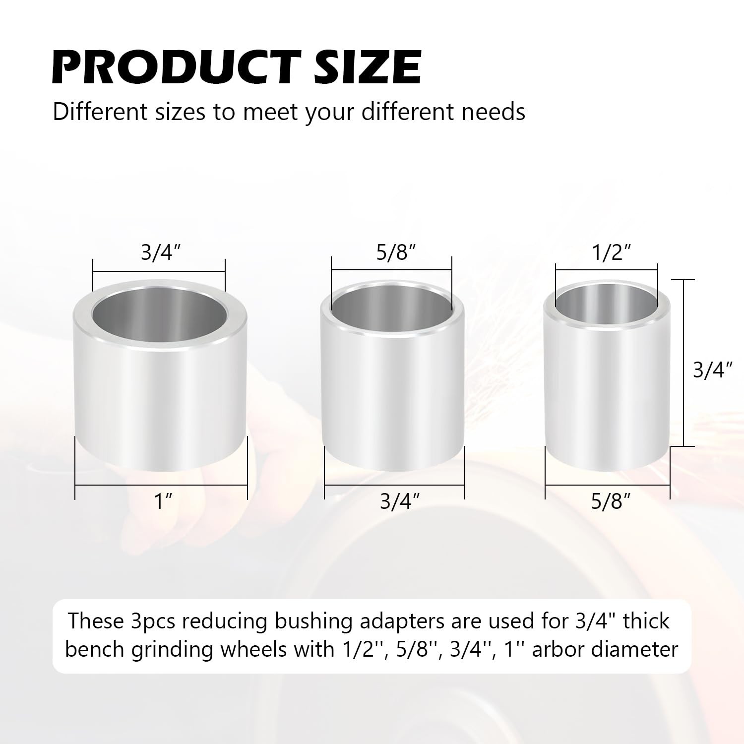 Reducing Bushing Arbor Adapters 3/4″ Thick from 1″ to 3/4″, 5/8″, 1/2″ Arbor …