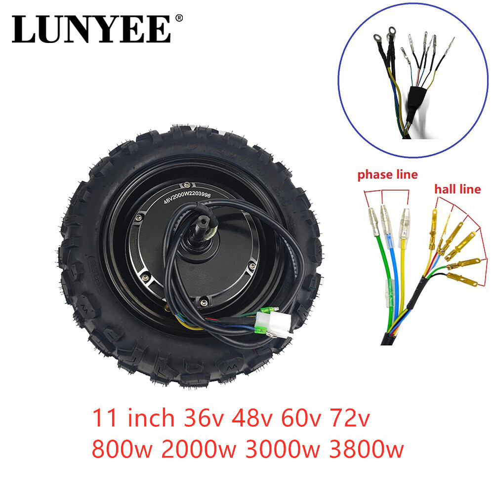 11 inch 60H 36V48V60V72V 800W 2000W 3000W 3800W High Speed Hub Motor Scooter