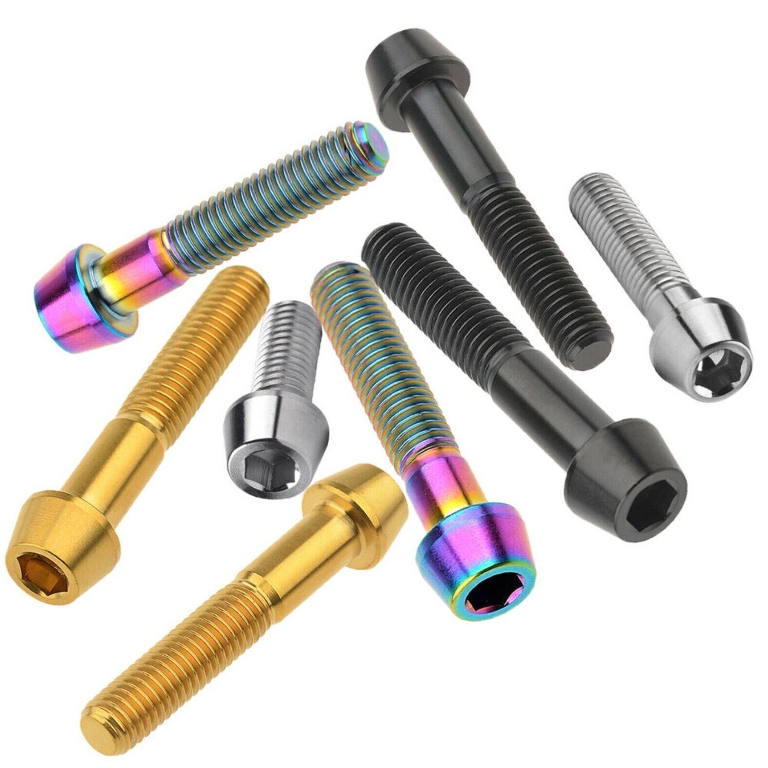 M8 Titanium Ti Taper Cone Socket Allen Bolt 15 20 25 30 35 40 50 x 1.25mm thread