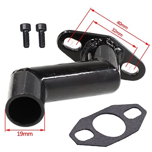 Black 32mm-40mm Offset Intake Manifold & Gasket for 49cc 66cc 80cc Motorized