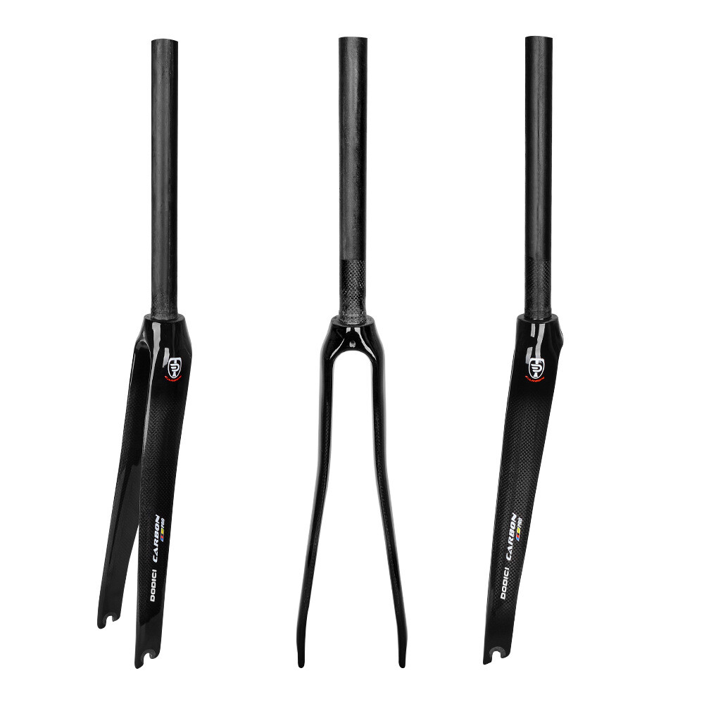 700C Carbon Fiber Fork 1-1/8 in Rigid Rim Brake Road Bike Frok Racing QR 100*9mm