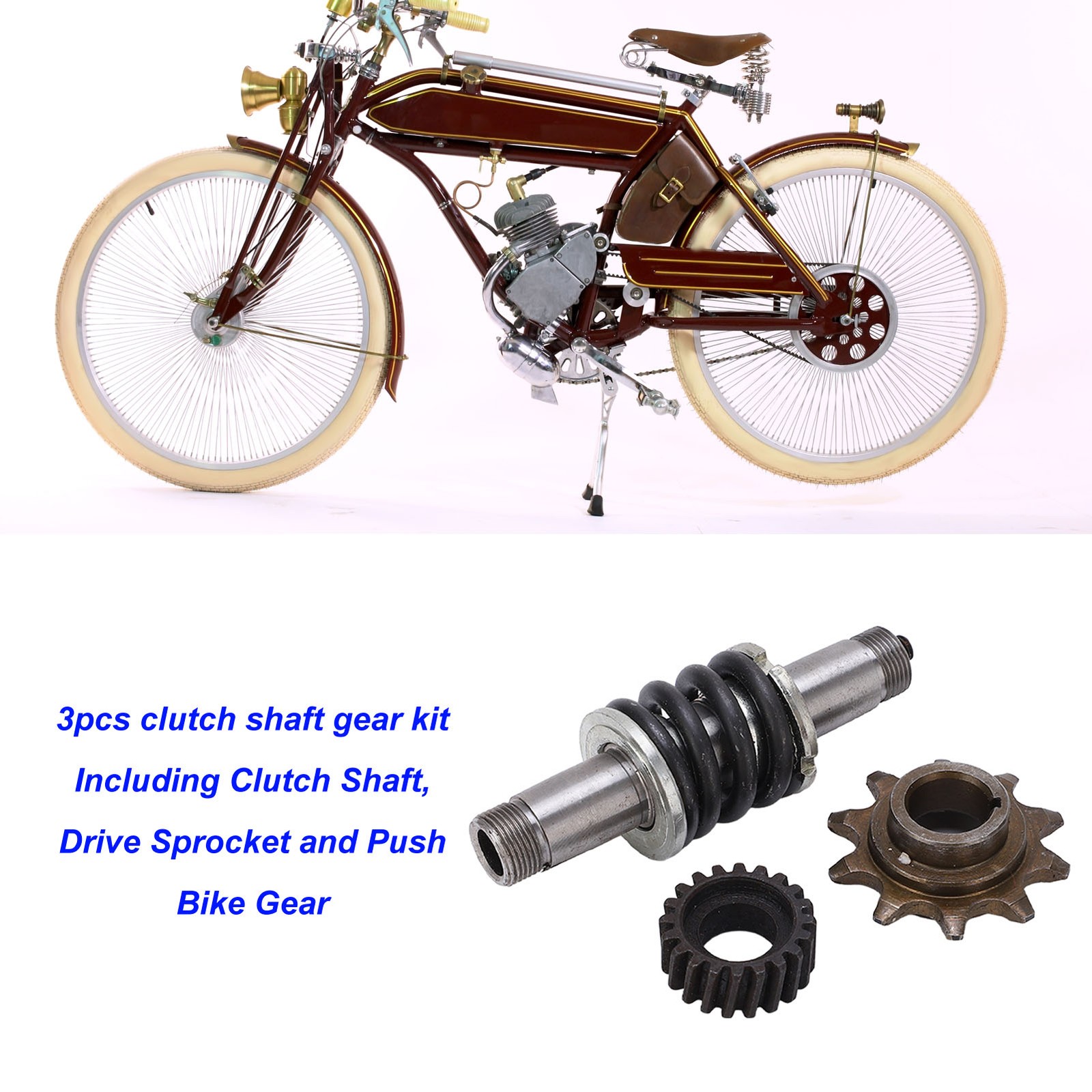 Gear&Drive Sprocket Clutch Shaft Drive Sprocket Push Bike Gear Kit For 2 St CGKT